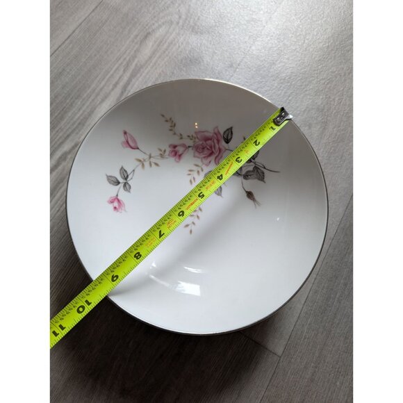 Vintage Castletcourt China Serving  Bowl Pink Rose Floral Design Gold Trim 9" - Picture 5 of 5